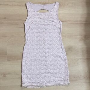 Free people Lace Mini Dress in Soft purple Tank cut out Pull over summer spring